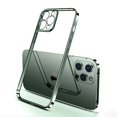 thumbnail image 3 of Luxury Plating Square Frame Silicone Transparent Case on For iPhone 11 12 13 14 15 Pro Max X XR XS Max 7 Plus Clear Back Cover, 3 of 5
