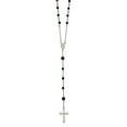 thumbnail image 2 of White Sterling Silver necklace Rosaries Onyx Black 33 in 4 mm, 2 of 3