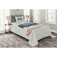 thumbnail image 1 of Vintage Bedspread Set Twin Size, New Adventures Typography with Little Van Hippie Lifestyle Free Spirit Print, Quilted 3 Piece Decor Coverlet Set with Pillow Sham, Cadet Blue White, by Ambesonne, 1 of 3