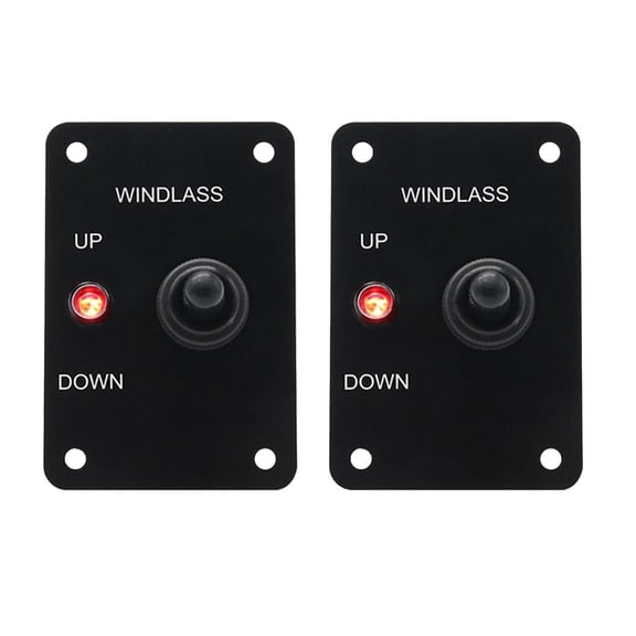 2x Windlass Windlass UP / DOWN Toggle Switch Red Indicator 12V 15A