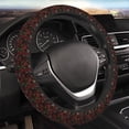 thumbnail image 4 of Uemuo Fishbone Rose Printed Car Elastic Steering Wheel Cover - Universal Car Accessory for Diverse Cars Anti-Slip, and Comfortable- 15", 4 of 8