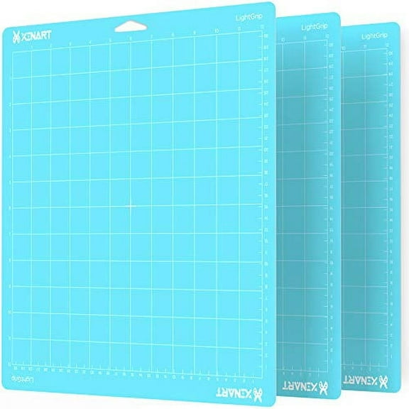 Xinart LightGrip Cutting Mat for Cricut Maker 3/Maker/Explore 3/Air 2/Air/One(12x12 Inch, 3 Mats) Light Adhesive Sticky Blue Quilting Cricket Cutting Mats Replacement Accessories for Cricut