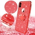 thumbnail image 3 of Apple iPod Touch 6 Case,iPod 6/5 Case,Glitter Cute Phone Case Girls Kickstand,Bling Diamond Bumper Ring Stand Protective Apple iPod Touch 5/6th Generation Case for Girl Women- Red, 3 of 5
