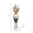 thumbnail image 5 of Tall Metal Decorative Vase with Leaf Lid for Home Decor - Flower Vase for Living Room, Bedroom, and House Decoration - Jar Display for Office, Dining Room, and Tabletop Accent - 43", White & Gold, 5 of 14