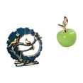 thumbnail image 6 of 2 Pieces Figurine Knick Knack Statue Fruit Sculpture Resin Ceramic Artwork for Home Living Room Desk Decor Study Room, 6 of 8