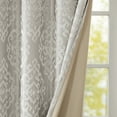thumbnail image 3 of Total Blackout Curtain for Bedroom Living Room, Knitted Jacquard Damask Window Curtain Panel with Gunmetal Grommet, Fits Up to a 1.25'' Diameter Rod, 95.00''x50.00''x0.13'', Silver, 3 of 9
