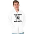 thumbnail image 4 of Fishing Reels Funny Fisher Pun Joke Zip Hoodie Sweatshirt Men Brisco Brands L, 4 of 6