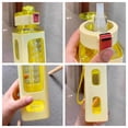 thumbnail image 3 of Sports Water Bottle with Straw, Small Square Leakproof Water Bottle, Bounce Cap Portable Cup for Gym Fitness Outdoor School (Yellow), 3 of 7
