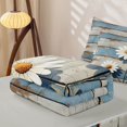 thumbnail image 5 of Erosebridal Farm Daisy Bloom Zipper Queen Comforter Set with Fitted Sheet and 2 Pillowcases,Rustic Wooden Plank Zipper Bedding Set,Teal Taupe White,Reversible, 5 of 5