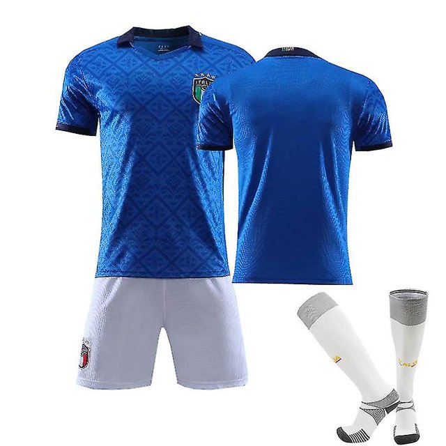 Camiseta de fútbol de Italia sin número para jóvenes/niños camiseta de fútbol de casa conjunto corto con calcetín-22 (120-130 cm)- BmatwkZeng Bmatwk Jersey