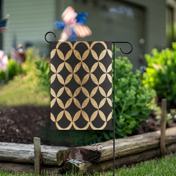 Yayeee Garden Flag 12"x18" Double Sided Outdoor Yard Lawn Holiday Decorations, Black Geometric