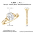 thumbnail image 5 of Vintage Style 1 Ct Diamond Engagement Ring - EF-VS Grade Lab Diamond Oval Ring, 18K Yellow Gold, US 4.00, 5 of 8