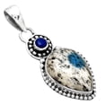 thumbnail image 3 of K2 Blue - Azurite In Quartz and Lapis 925 Sterling Silver Pendant Jewelry P-1500 SDP155048, 3 of 5
