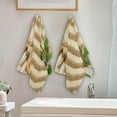 thumbnail image 3 of Sandy Beach Seashells Kitchen Hand Towels 2 PCS, Tropical Summer Starfish Fingertip Bath Towels Ultra Soft and Highly Absorbent, Decorative Face Towels Dish Washcloths, 28.3"x14.4", 3 of 4