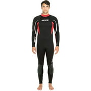 SEAC Relax 2.2mm High Stretch Comfortable Neoprene Full Wetsuit, Black/Red, Large