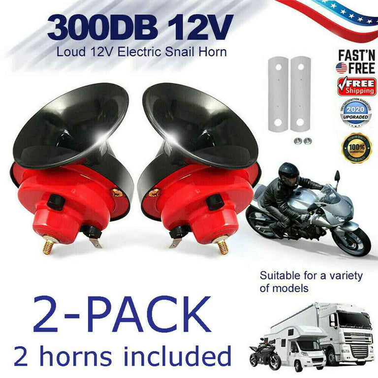 12V 300DB Super Loud Train Horn Waterproof for Motorcycle Car Truck SUV Boat  Red 