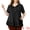 Black, variant on Women's Plus T Shirts Henley V Neck Button Up Short Sleeve Ruffled Hem Blouses Tops 1X Dark Gray