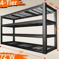thumbnail image 2 of SKZNSA 4 Tier Storage Shelves, 30" D Garage Shelving Heavy Duty Metal Adjustable Garage Shelves, Shelving Units Industrial Shelving for Warehouse, 72" W x 30" D x 72" H,Black, 2 of 9