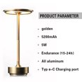 thumbnail image 6 of QUTETN New Aluminum Desk Lamp LED Rechargeable Table Lights Touch Switch Cordless Table Lamp for Bar Living Room Reading Book Dec Lamp, 6 of 7