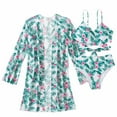 thumbnail image 4 of Lopeceal Women's Tropical Swimsuit Floral Printed Bathing Suit Sexy Bikini Sets with Long Beach Cover Ups 3 Piece Hawaiian Outfits, 4 of 8