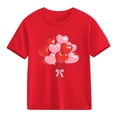 thumbnail image 2 of Posijego Kids Valentines Day Shirts Cotton T-Shirt Girls Boys Cute Heart Graphic Soft Summer Short Sleeve Tees, 2 of 9