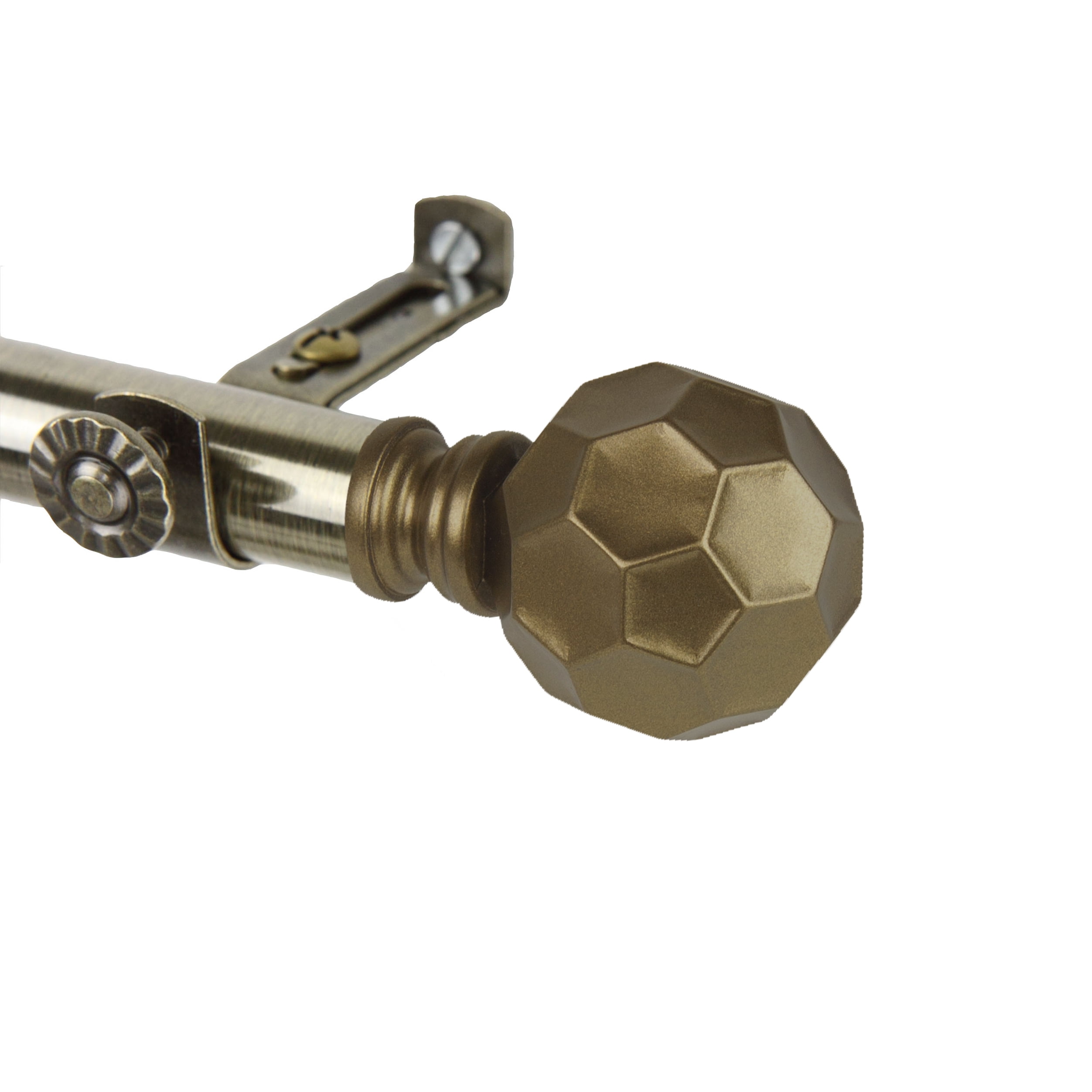 Central Design 4890-664 0.8125 in. Remi Curtain Rod with 66 to 120 in. Extension, Antique Brass