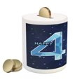 thumbnail image 2 of 40th Birthday Piggy Bank, Abstract Modern Design with Geometrical Number 40 Emblem, Ceramic Coin Bank Money Box for Cash Saving, 3.6" X 3.2", Dark Blue and Pale Blue, by Ambesonne, 2 of 4