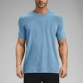 thumbnail image 2 of yillto Mens Basic Shirts Big and Tall Short Sleeve Crew Neck Slim Tees Solid Color Tshirts S-4XL, 2 of 7