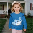 thumbnail image 3 of Yuyamidu Baby Shark Sweatshirt Toddler Girl 1T 2T Blue Long Sleeve Ruffle Shoulder Crewneck Tops Cute Graphic Sweatshirts Lightweight Comfy Fall Outfits Outdoor School Playwear, 3 of 7