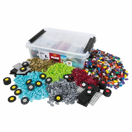 Plus-Plus: GO! Vehicles Tub - Educational - 2600pc - Chassis/Wheels Construction Building STEM Toy Set Interlocking Mini Puzzle Blocks Kids Ages 7+
