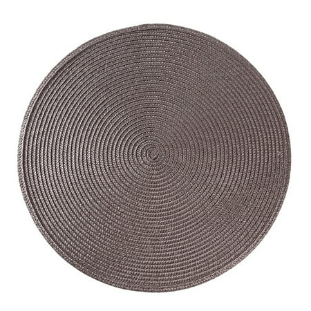 

Round Woven Placemat Dining Table Mat Disc Bowl Pad Coaster Waterproof Decor