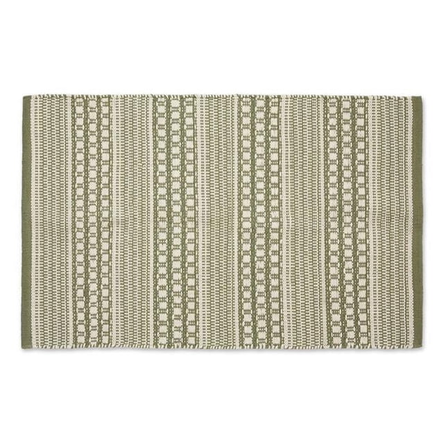 Design Imports CAMZ12588 2 x 3 ft. Hand-Loomed Rug, Artichoke Green Dobby Stripe