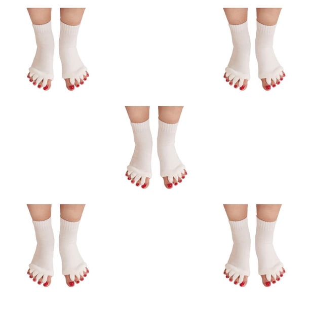 Greeniant 1 Pair 5 Toe Socks Overlapping Color Comfortable Breathable Dressing Solid Separation Relaxing Hosiery Type2 NO2 Greeniant CBP096068