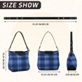 thumbnail image 2 of Iauyy Women's Handbag Removable Shoulder Satchel Bag-Polyester and PU leather ，Consistent Blue Check Pattern, 2 of 7