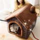 thumbnail image 3 of Soft Winter Cat Bed Deep Sleep House Dog Cat House Removable Cushion Enclosed Pet Bed For Cats Kittens Puppy Cama Gato Supplies ShopWise Round, 3 of 10