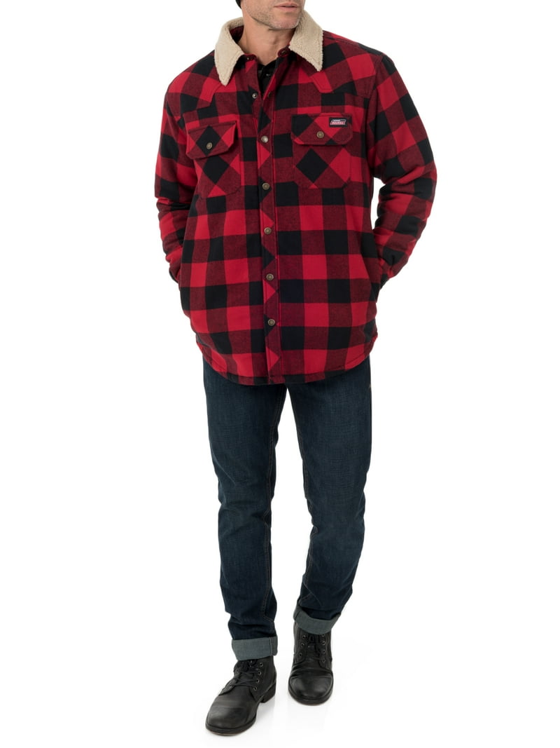 Genuine Dickies Men's Buffalo Twill Overshirt with Sherpa Collar