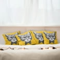 thumbnail image 3 of Ambesonne Animal Throw Pillow Cover 4 Pack, Hipster Kitten Cat, 16", Mustard Grey, 3 of 6