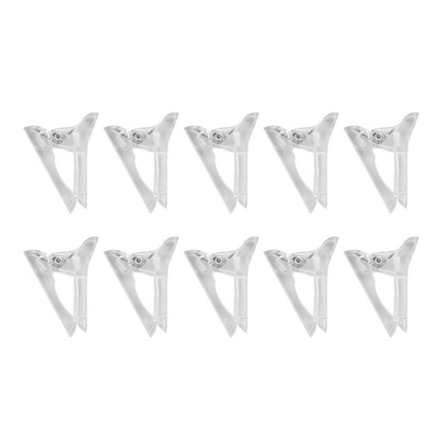 ADVEN 20 Pieces Nail Plastic Clips Acrylic Long Transparent Tips