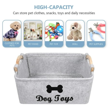 HEMOTON Pet Toy Storage Dogs Toys for Small Basket Large Hamper