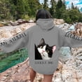 thumbnail image 2 of Fiaer,Oversized Hooded Sweatshirts for Women,Womens Loose Fit Long Sleeve Casual Cat Letter Printed Hoodies,Women's Trendy Drawstring Cozy Hooded Pullovers Grey4 M, 2 of 5
