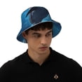 thumbnail image 4 of Fuzoiu Ice Blue Ocean Cute Dolphin Print Reflective Bucket Hat,Outdoor Hat for Men and Women,Bucket Hat for Travel Fishing Hunting Summer Camp, 4 of 6