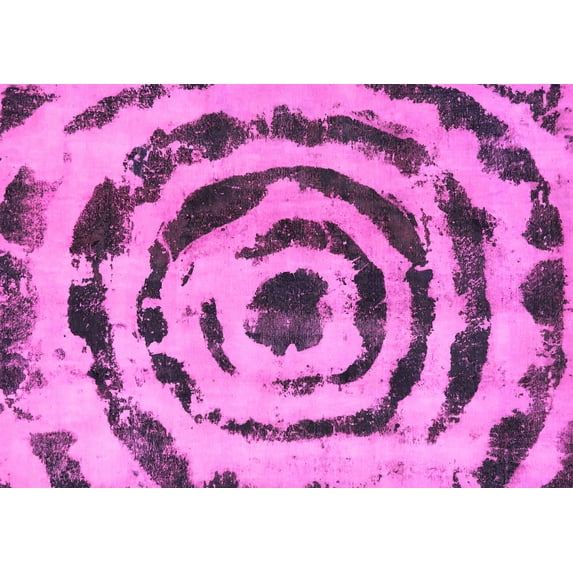 Ahgly Company Indoor Rectangle Abstract Pink Modern Area Rugs, 4' x 6'