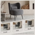 thumbnail image 4 of wow97e Accent Chair Set of 2, Living Room Boucle Armless Leisure Chair with Metal Legs, Upholstered Vanity Chair for Bedroom, 4 of 7