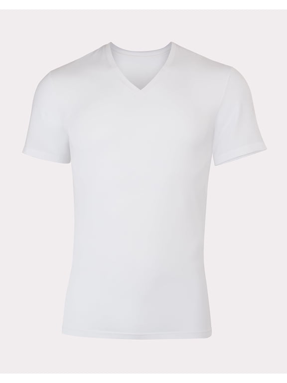 Perfect Flex Men's Tee, White V-Neck Undershirt, 1-Pack M