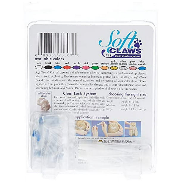 Soft Claws Feline Cat Nail Caps Take Home Kit Medium Blue