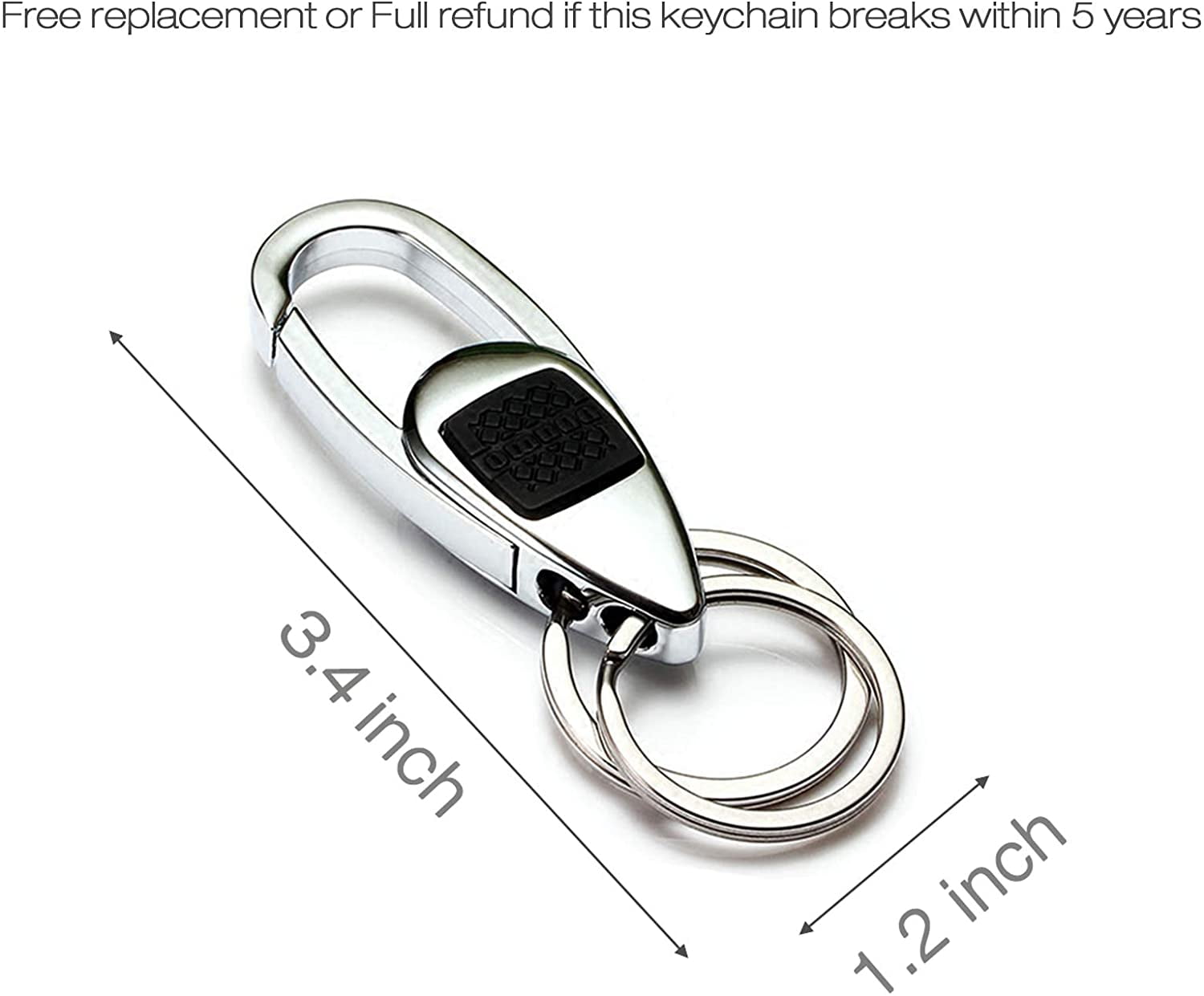 6 Pcs Key Chain with Heavy Duty Car Keychain for Men and Women - Black