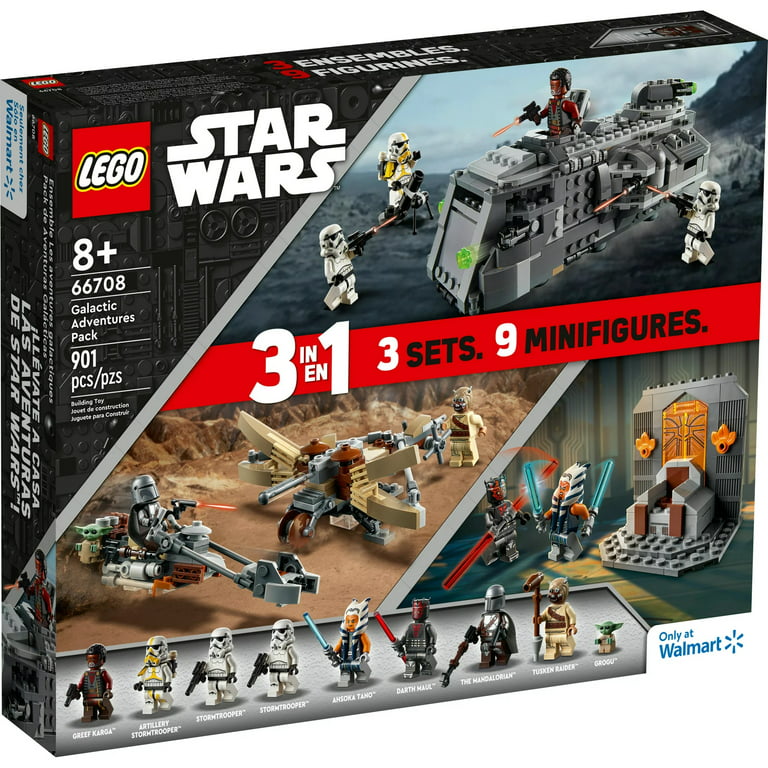 scaring lag amplifikation LEGO Star Wars Galactic Adventures 66708, 3-in-1 Building Toy Gift Set: The  Mandalorian Trouble on Tatoonie and Imperial Armored Marauder and Clone Wars  Duel on Mandalore - Walmart.com