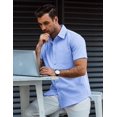 thumbnail image 4 of COOFANDY Mens Short Sleeve Dress Shirts Casual Untucked Shirt Summer Button Down Shirts, 4 of 6
