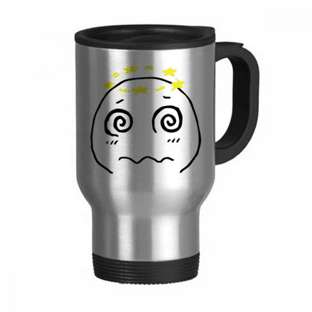 

Dizziness Yellow Stars Face Cartoon Travel Mug Flip Lid Stainless Steel Cup Car Tumbler Thermos