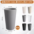 thumbnail image 2 of Vasos de plástico HEYCOME, 24 piezas, 591 ml, libres de BPA, apilables, 2 of 7